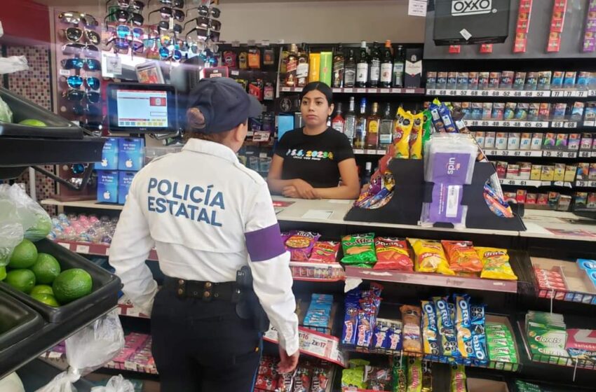  Guardia Estatal de Género visita comercios para prevenir y orientar sobre billetes falsos
