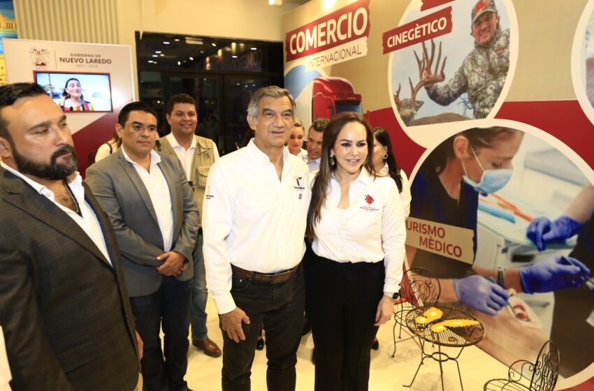 ENCABEZAN GOBERNADOR AMÉRICO VILLARREAL Y ALCALDESA CARMEN LILIA CANTUROSAS INAUGURACIÓN DE PUNTO TAMAULIPAS