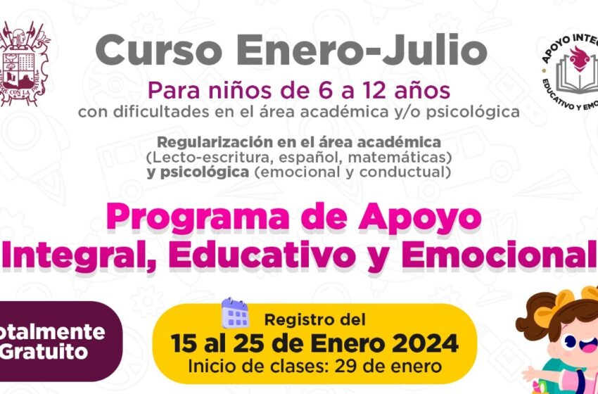  INICIARÁN INSCRIPCIONES PARA CLASES DE APOYO INTEGRAL EDUCATIVO DEL GOBIERNO MUNICIPAL