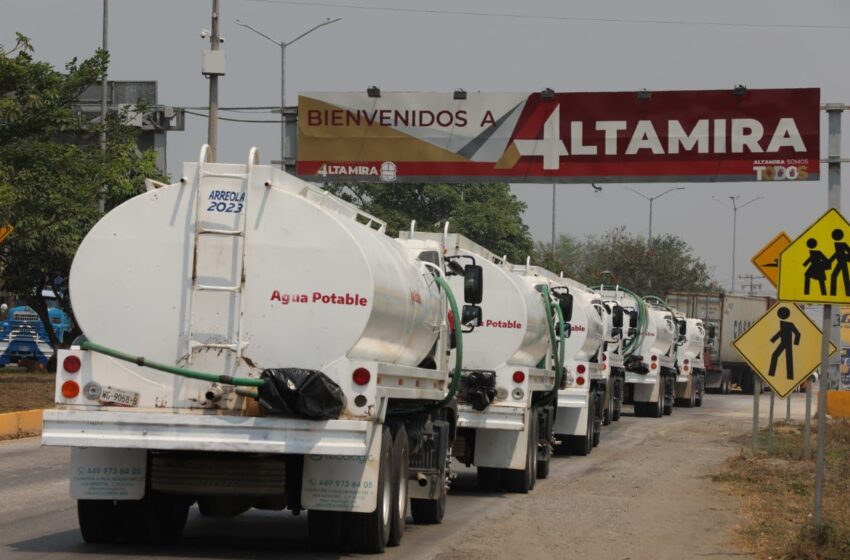  Envía Gobierno de Tamaulipas pipas para distribuir agua en la zona sur