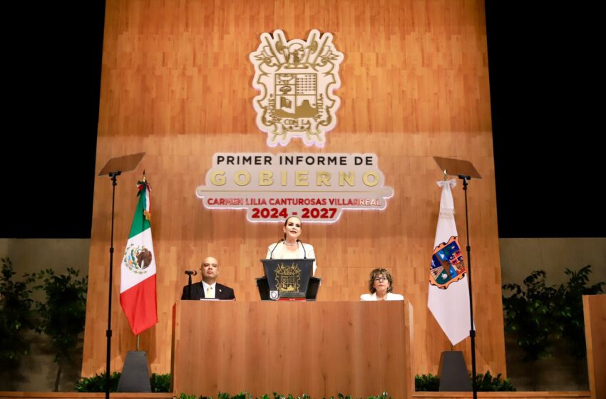  RECONOCE IP TRABAJO DE CARMEN LILIA CANTUROSAS EN SU PRIMER INFORME DE GOBIERNO
