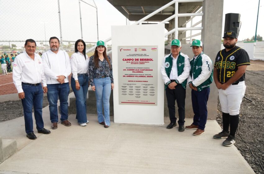  INAUGURAN RENOVADO CAMPO DE BÉISBOL EN EL ITNL: DIRECTIVOS AGRADECEN APOYO HISTÓRICO DE LA ALCALDESA