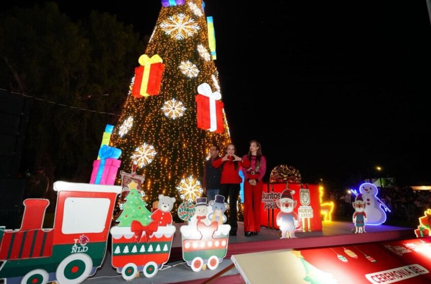  NUEVO LAREDO VIVE UNA NOCHE DE LUZ Y UNIÓN CON EL ENCENDIDO DEL PINO NAVIDEÑO; ALCALDESA CARMEN LILIA CANTUROSAS INAUGURA VIVEROS MÁGICO