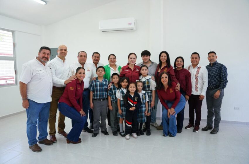  ALCALDESA CARMEN LILIA CANTUROSAS TRANSFORMA PRIMARIA AL PONIENTE DE LA CIUDAD CON CONSTRUCCIÓN DE NUEVAS AULAS